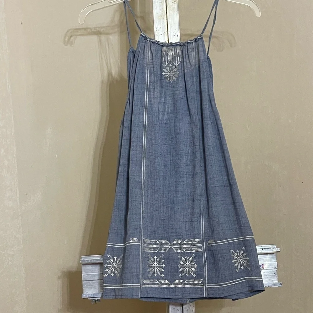 THE IMPECCABLE PIG CHAMBRAY/EMBROIDERED TANK SZ MEDIUM - Picture 6 of 9